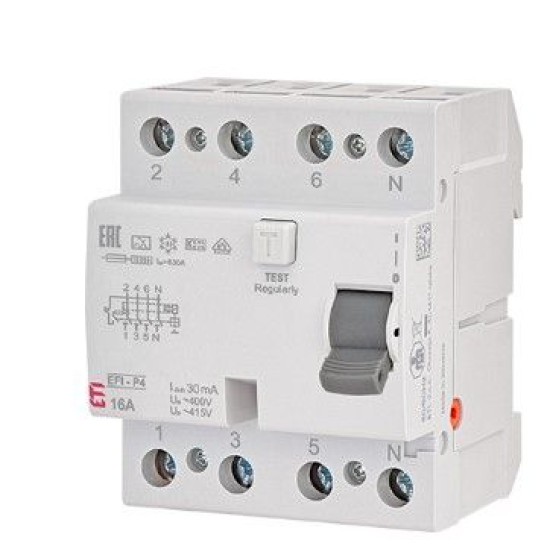 ПЗВ ETI EFI-P4 3P+N 25/0,03 NL A 10кА (2061811)