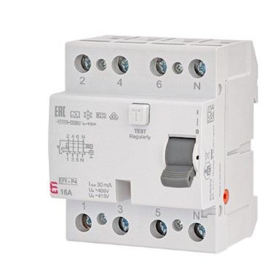 ПЗВ ETI EFI-P4 3P+N 63/0,03 NL A 10кА (2061813)