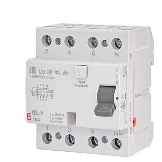 ПЗВ ETI EFI-P4 3P+N 63/0,3 NL A 10кА (2061833)
