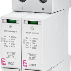 Обмежувач перенапруги ETITEC M T12 300/7 2+0 2p TNC-S RC (2440503)