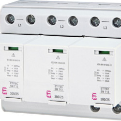 Обмежувач перенапруги ETITEC SM T12 300/25 3+0 6p TNC RC (2440561)