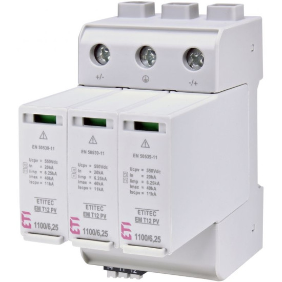 Обмежувач перенапруги ETITEC EM T12 PV 1100/6,25 Y RC (2440581)