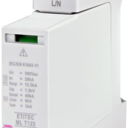 Обмежувач перенапруги ETITEC ML T123 300/12,5 1+0 1p TNC (2440661)
