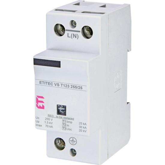 Обмежувач перенапруги ETITEC VS T123 255/25 1+0 RC (2442932)