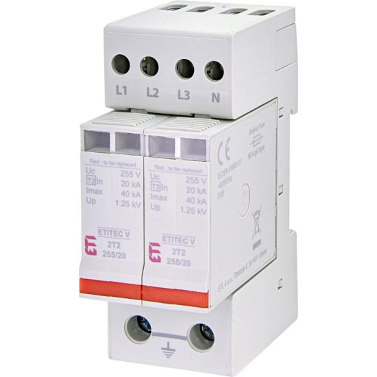 Обмежувач перенапруги ETITEC VS T123 255/25 2+0 RC (2442934)