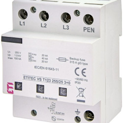 Обмежувач перенапруги ETITEC VS T123 255/25 3+0 (2442937)