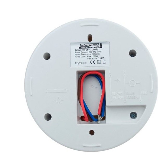 Інфрачервоний датчик руху TNSy ДР 013Б 1200Вт 180-360° 12м IP20 білий (TNSy5502879)
