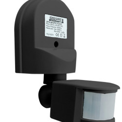 Інфрачервоний датчик руху TNSy ДР 02 1200Вт 180° 12м IP44 чорний (TNSy5502874)