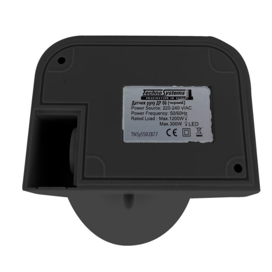 Інфрачервоний датчик руху TNSy ДР 06 1200Вт 180° 12м IP44 чорний (TNSy5502877)