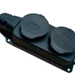 Двомісна колодка TNSy RUBBER з захисною кришкою та заземленням IP44 (TNSy5000076)