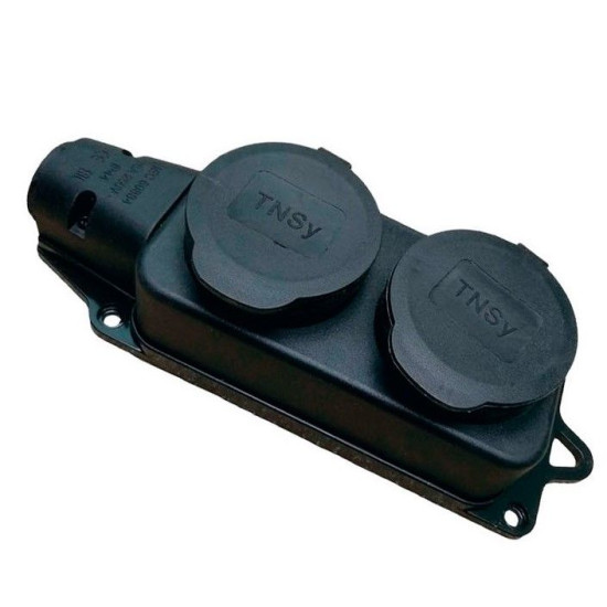 Двомісна колодка TNSy RUBBER з захисною кришкою та заземленням IP44 (TNSy5000076)
