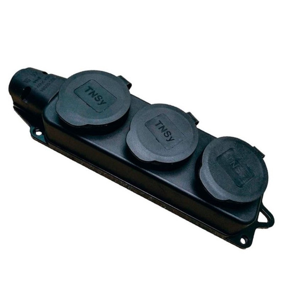 Тримісна колодка TNSy RUBBER з захисною кришкою та заземленням IP44 (TNSy5000077)
