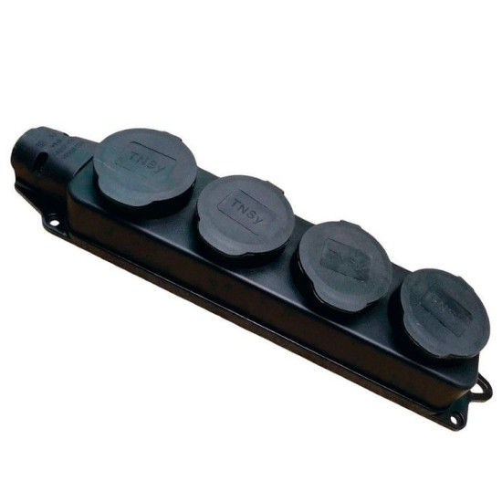 Чотиримісна колодка TNSy RUBBER з захисною кришкою та заземленням IP44 (TNSy5000078)