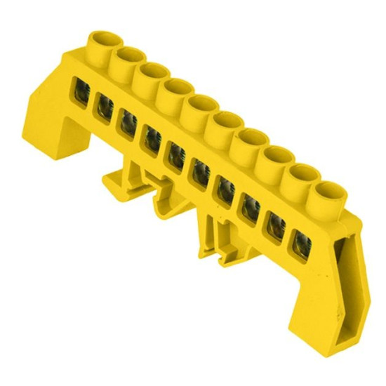 Універсальна шина TNSy ізольована «N/PE» ШЛУ8х12-10 на DIN-рейку жовта (TNSy5503150)