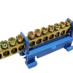 Ізольована шина TNSy «N» ШЛС6х9-15 стійка на DIN-рейку синя (TNSy5502650)