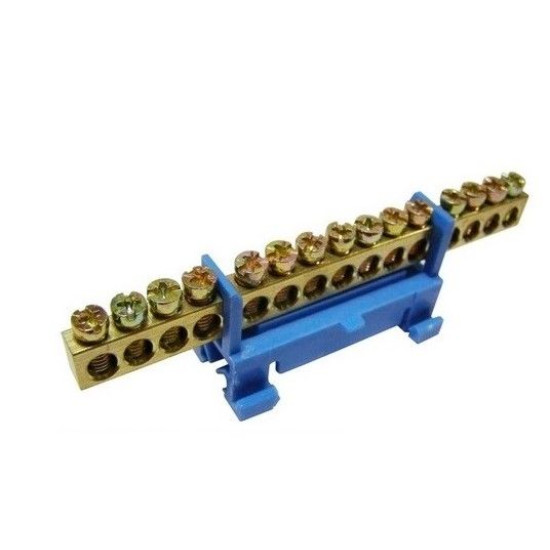 Ізольована шина TNSy «N» ШЛС6х9-15 стійка на DIN-рейку синя (TNSy5502650)