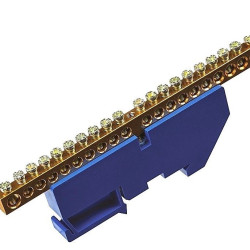 Ізольована шина TNSy «N» ШЛІ6х9-20 на DIN-рейку синя (TNSy5500188)
