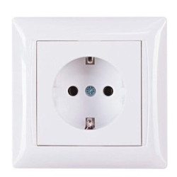 Розетка TNSy Latina з заземленням IP20 біла (TNSy5000053)