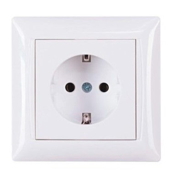 Розетка TNSy Latina з заземленням IP20 біла (TNSy5000053)