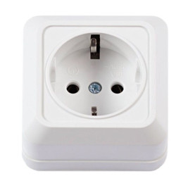 Розетка TNSy Leon з заземленням IP20 біла (TNSy5000061)