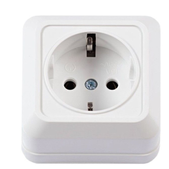 Розетка TNSy Leon з заземленням IP20 біла (TNSy5000061)
