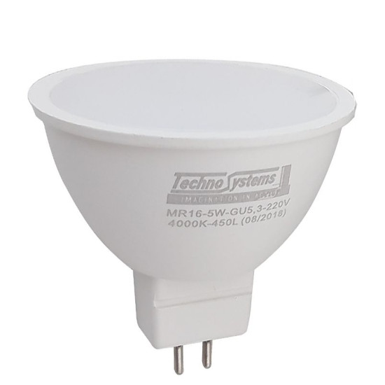 Світлодіодна лампа TNSy LED MR16-5W-GU5.3-220V-4000K-450L ICCD (TNSy5000047)