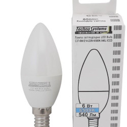Світлодіодна лампа TNSy LED Bulb-C37-6W-E14-220V-6500K-540L ICCD (свічка) (TNSy5000253)