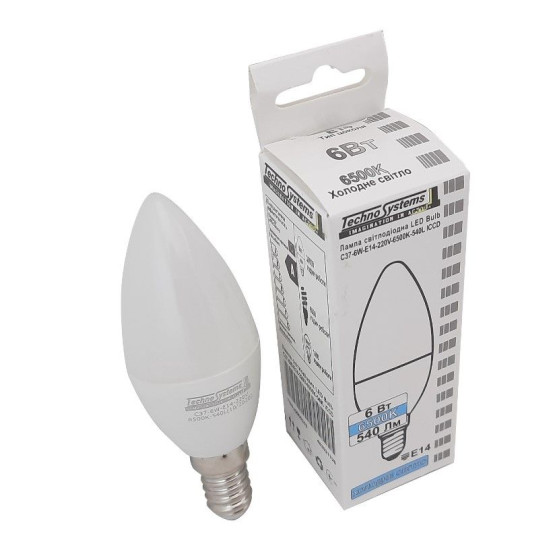 Світлодіодна лампа TNSy LED Bulb-C37-6W-E14-220V-6500K-540L ICCD (свічка) (TNSy5000253)