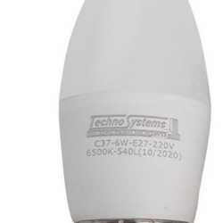 Світлодіодна лампа TNSy LED Bulb-C37-6W-E27-220V-6500K-540L ICCD (свічка) (TNSy5000252)