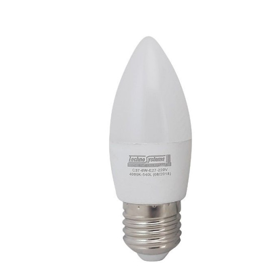 Світлодіодна лампа TNSy LED Bulb-C37-6W-E27-220V-4000K-540L ICCD (свічка) (TNSy5000038)
