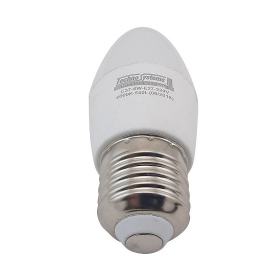 Світлодіодна лампа TNSy LED Bulb-C37-6W-E27-220V-4000K-540L ICCD (свічка) (TNSy5000038)