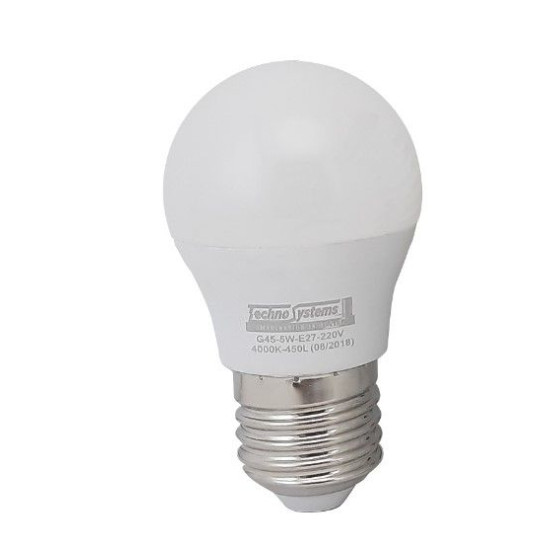 Світлодіодна лампа TNSy LED Bulb-G45-5W-E27-220V-4000K-450L ICCD (TNSy5000037)