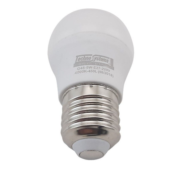 Світлодіодна лампа TNSy LED Bulb-G45-5W-E27-220V-4000K-450L ICCD (TNSy5000037)