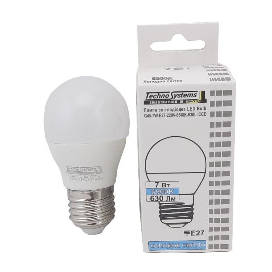 Світлодіодна лампа TNSy LED Bulb-G45-7W-E27-220V-6500K-630L ICCD (TNSy5000251)