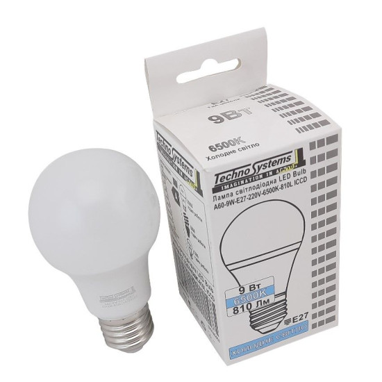 Світлодіодна лампа TNSy LED Bulb-A60-9W-E27-220V-6500K-810L ICCD (TNSy5000254)