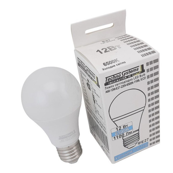 Світлодіодна лампа TNSy LED Bulb-A60-12W-E27-220V-6500K-1100L ICCD (TNSy5000255)