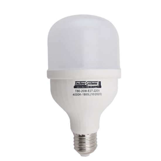 Світлодіодна лампа TNSy LED Bulb-T80-20W-E27-220V-4000K-1800L ICCD (TNSy5000258)