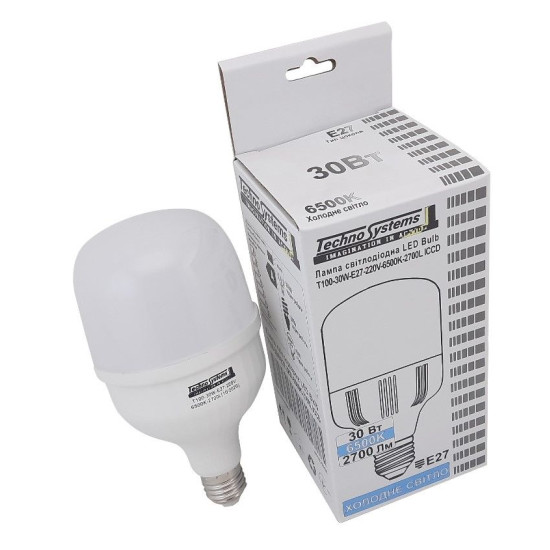 Світлодіодна лампа TNSy LED Bulb-T100-30W-E27-220V-6500K-2700L ICCD (TNSy5000045)
