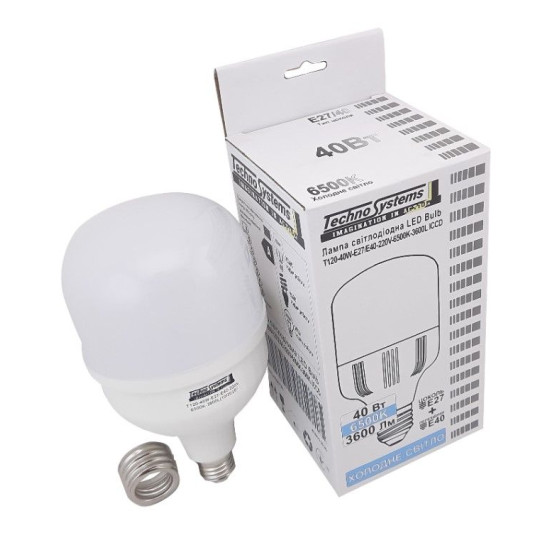 Світлодіодна лампа TNSy LED Bulb-T120-40W-E27-E40-220V-6500K-3600L ICCD (TNSy5000181)