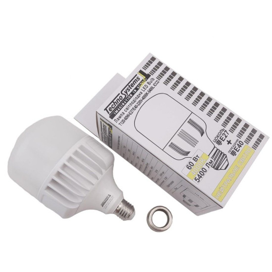 Світлодіодна лампа TNSy LED Bulb-T160-60W-E27-E40-220V-4000K-5400L Alum ICCD (TNSy5000512)