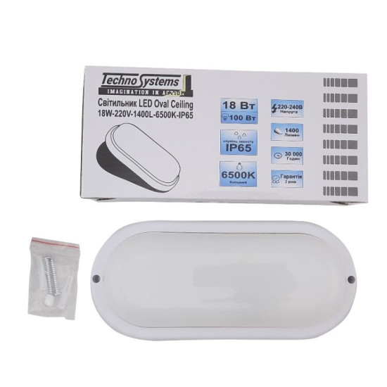 Світильник TNSy LED Oval Ceiling 18W-220V-1440L-6500K-IP65 (TNSy5000507)