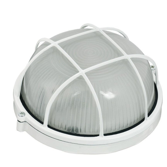Круглий світильник TNSy НПП1302-60W-E27-IP65 з решіткою білий (TNSy5000571)