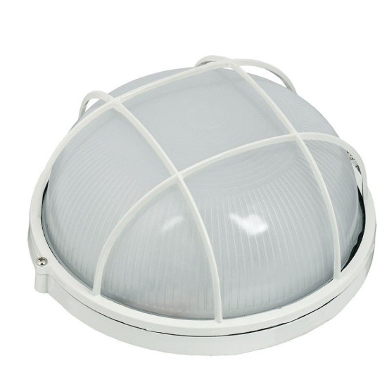 Круглий світильник TNSy НПП1102-100W-E27-IP65 з решіткою білий (TNSy5000573)