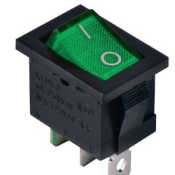Перемикач TNSy KCD1-2-101N G/B з підсвічуванням зелений (TNSy5500688)