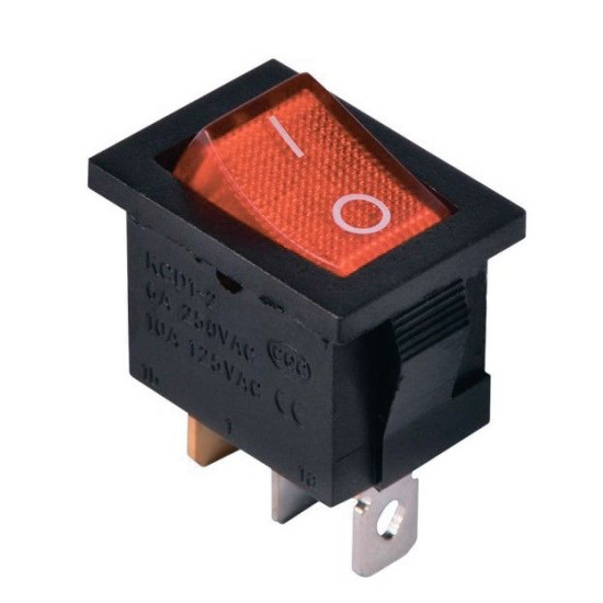 Перемикач TNSy KCD1-2-101N R/B з підсвічуванням червоний (TNSy5500689)