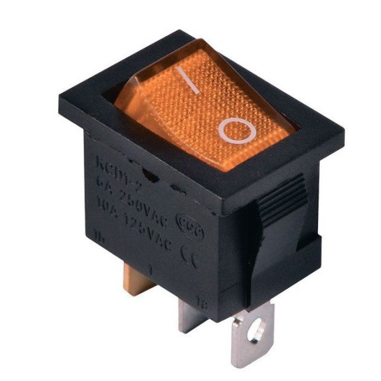 Перемикач TNSy KCD1-2-101N Y/B з підсвічуванням жовтий (TNSy5500690)
