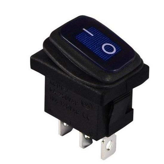 Перемикач TNSy KCD1-2-101WN BL/B з підсвічуванням IP65 синій (TNSy5500693)