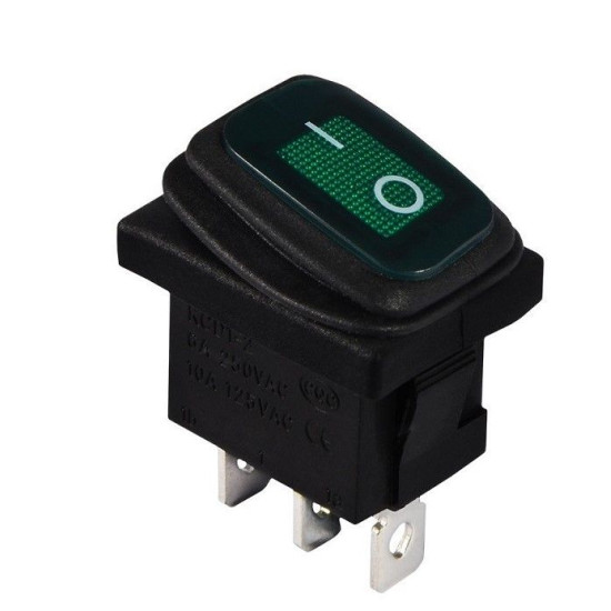 Перемикач TNSy KCD1-2-101WN G/B з підсвічуванням IP65 зелений (TNSy5500694)