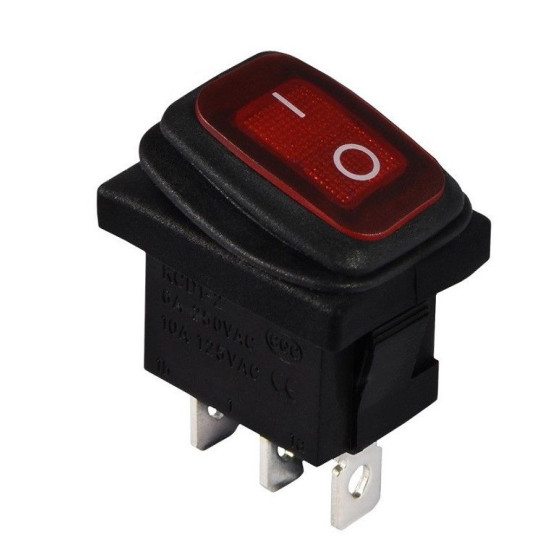 Перемикач TNSy KCD1-2-101WN R/B з підсвічуванням IP65 червоний (TNSy5500695)