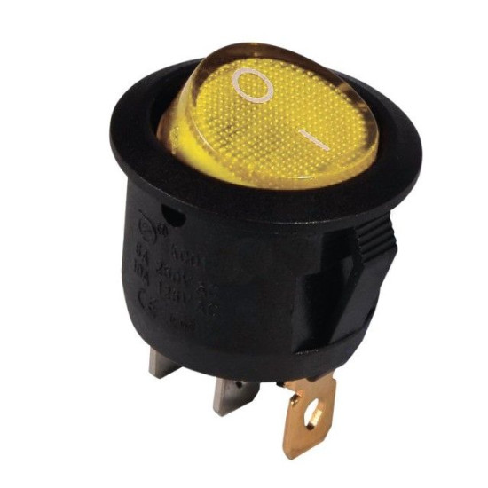 Перемикач TNSy KCD1-5-102 Y/B круглий жовтий (TNSy5500713)